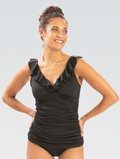DOLFIN WOMEN'S AQAUSHAPE RUFFLE SURPLICE TANKIKI