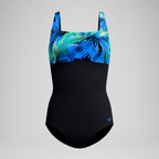 Speedo Printed Blocked Square Neck 1 Piece