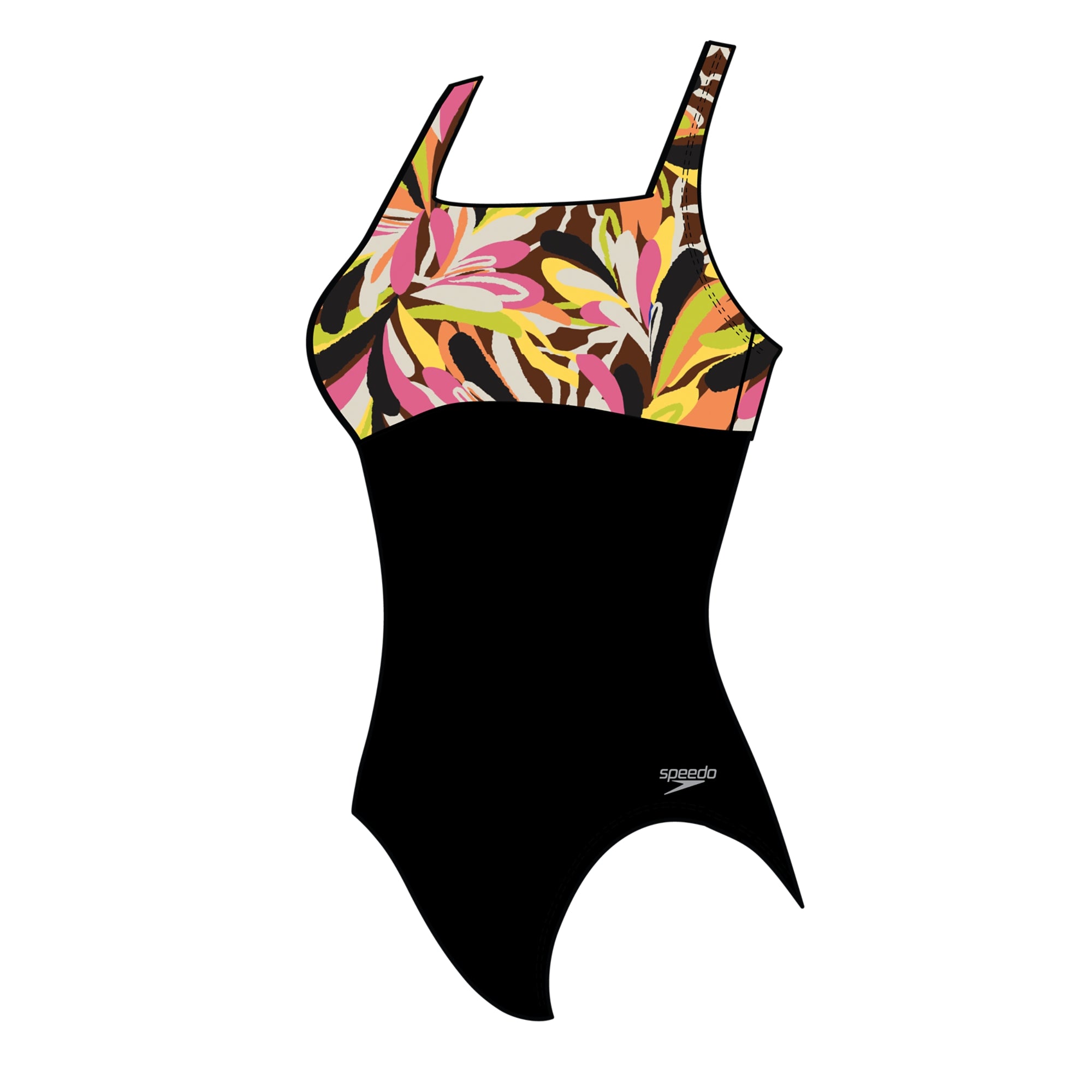 Speedo Aquafitness Printed Block Neck Fandango Pink