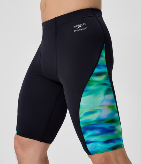 SPEEDO PRINT SPLICED JAMMER SUNSET GROVE BLACK