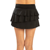 DOLFIN WOMEN'S AQUASHAPE BLACK TIERED SWIM SKIRT