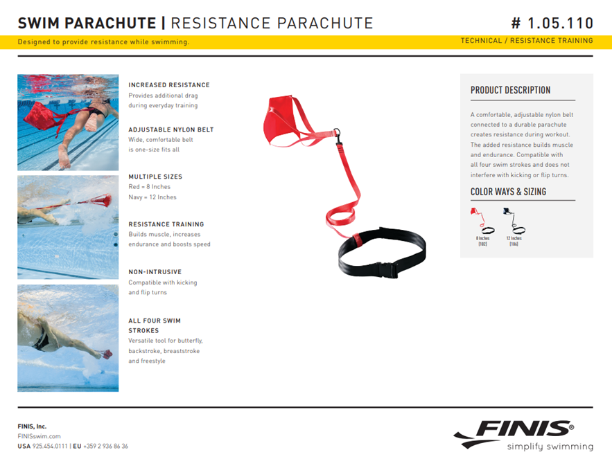 FINIS Swim Parachute - Red/8"