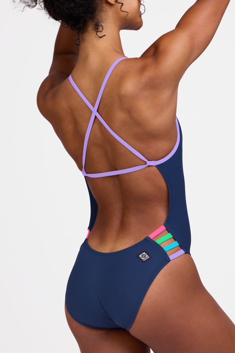 Jolyn Julian Contrast Navy & Hot Pink & Keylime